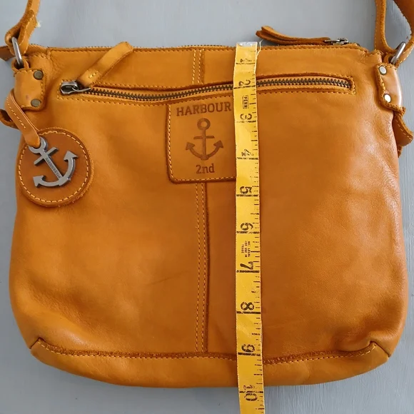 Harbour 2nd light brown leather crossbody purse travel bag - Picture 8 of 12